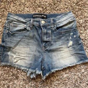 Express Mid-Rise Denim Shorts
